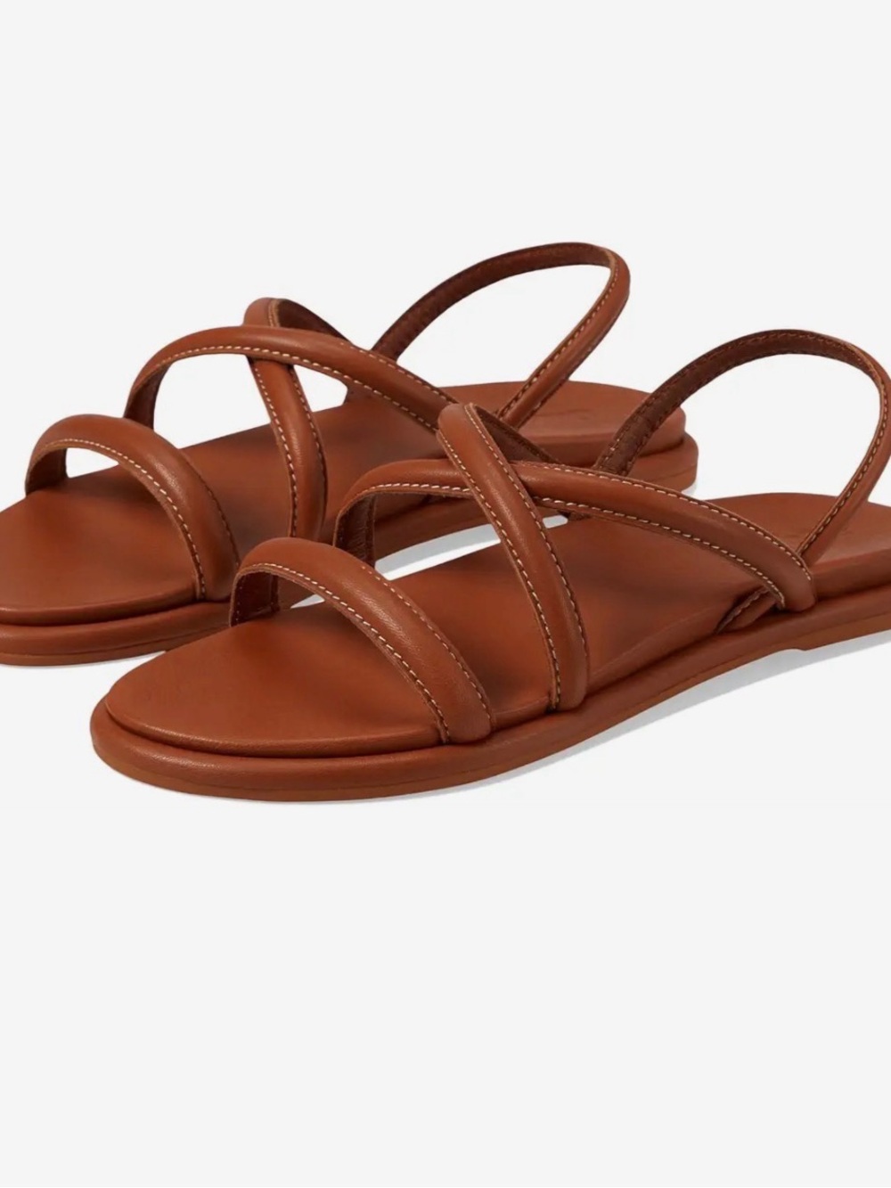 OluKai Women's Tan Multi-Strap Leather Sandals